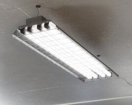 Fluorescent Ceiling Light Fixture 3D model