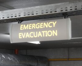Emergency Evacuation Sign 3D model