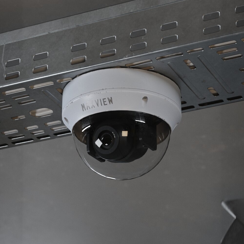 Ceiling-Mounted Surveillance Camera Modello 3D