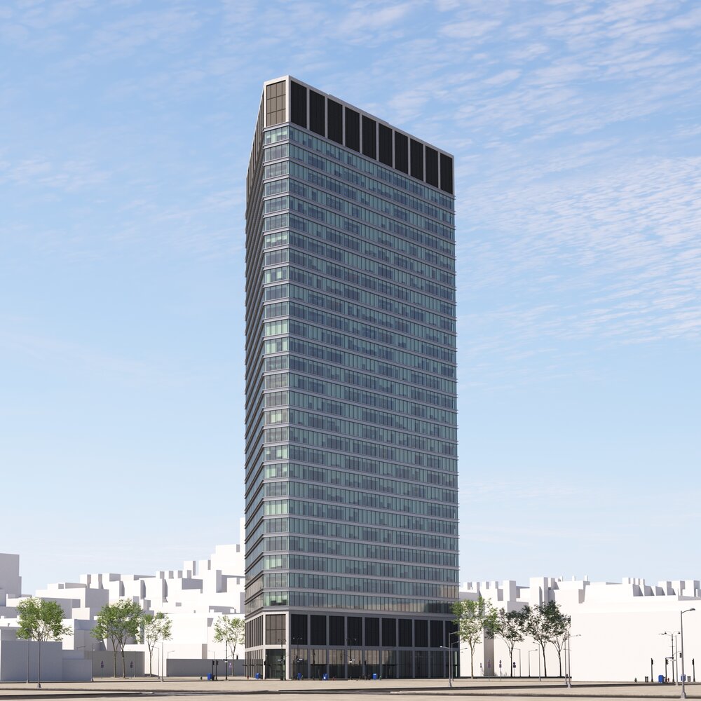 Contemporary Skyscraper Facade 3D model