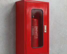 Red Fire Extinguisher Cabinet 3D-Modell