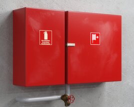 Red Emergency Cabinet 3D модель