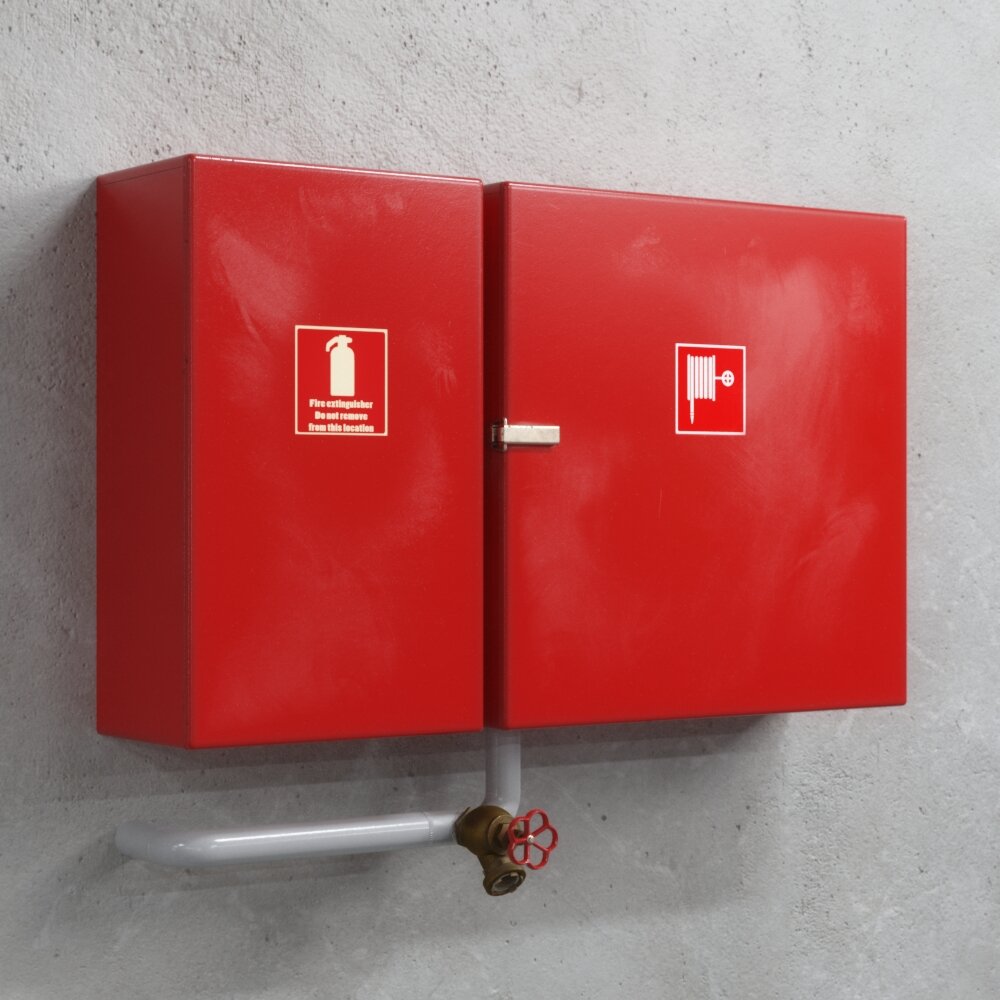 Red Emergency Cabinet 3D модель