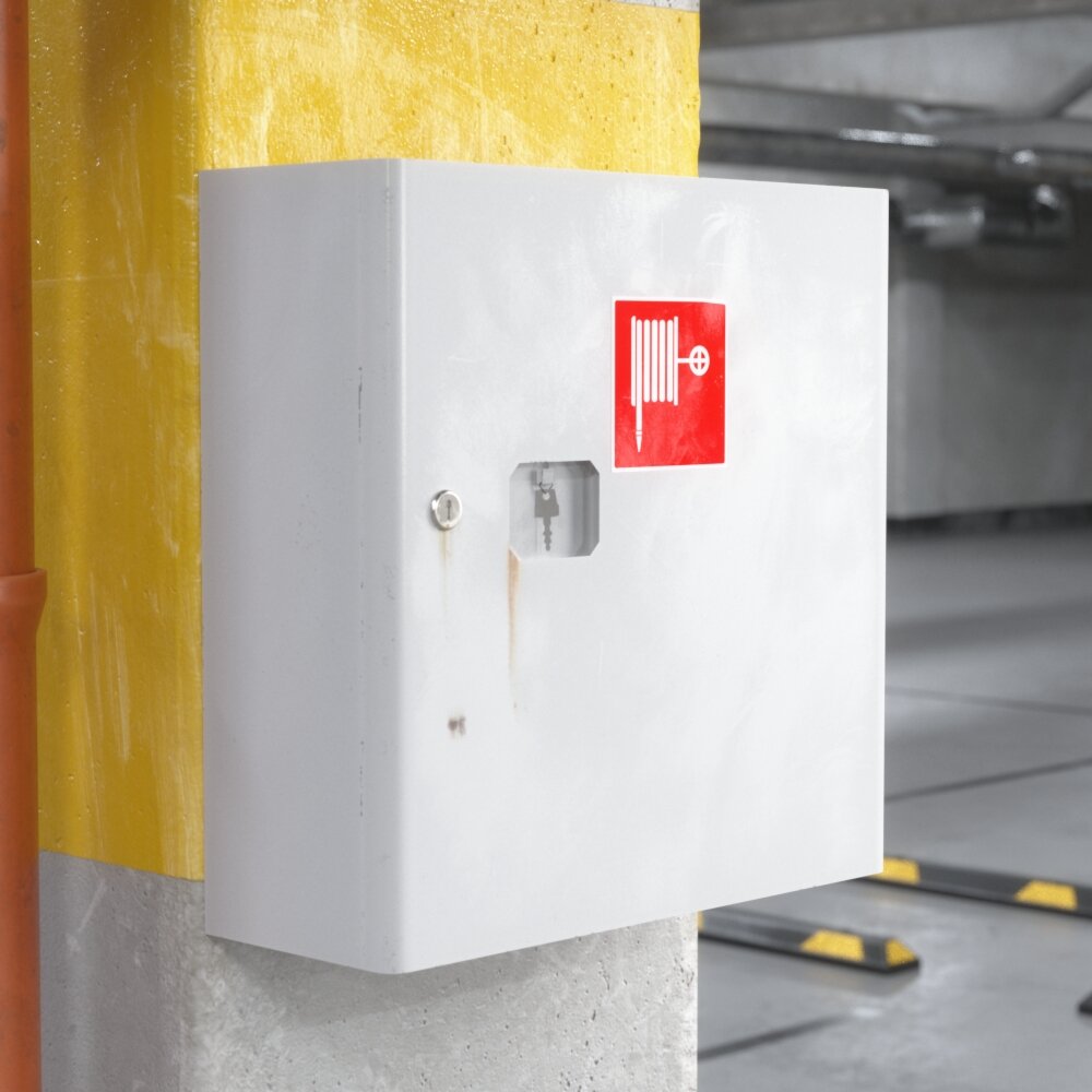 Industrial Fire Alarm Pull Station 3D 모델 