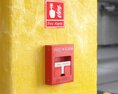 Red Fire Alarm on Wall 3D 모델 
