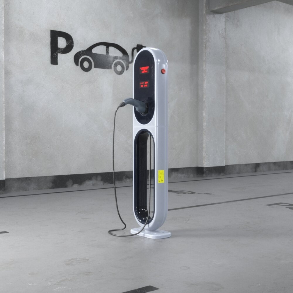 Electric Vehicle Charging Station 3D 모델 