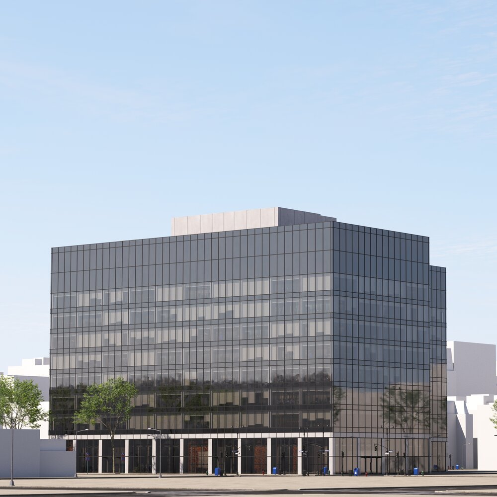 Contemporary Office Building Facade Modello 3D