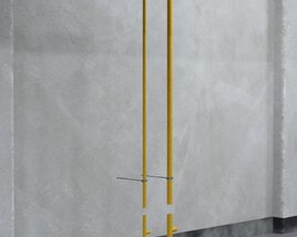 Yellow Ladder on Wall Modello 3D
