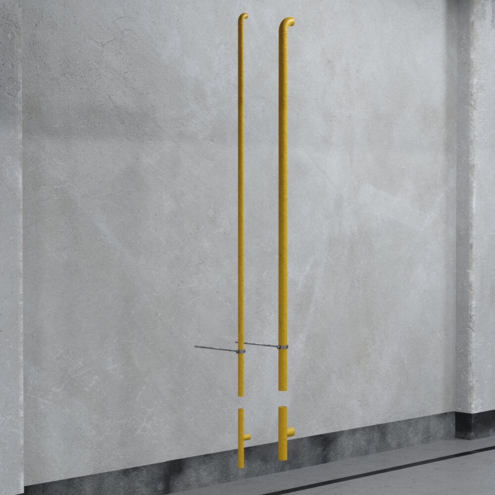 Yellow Ladder on Wall 3D 모델 