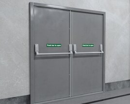 Modern Metal Double Doors Modello 3D