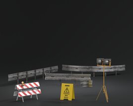 Construction Site Barrier Equipment Modello 3D