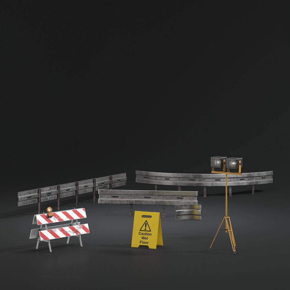 Construction Site Barrier Equipment 3D модель