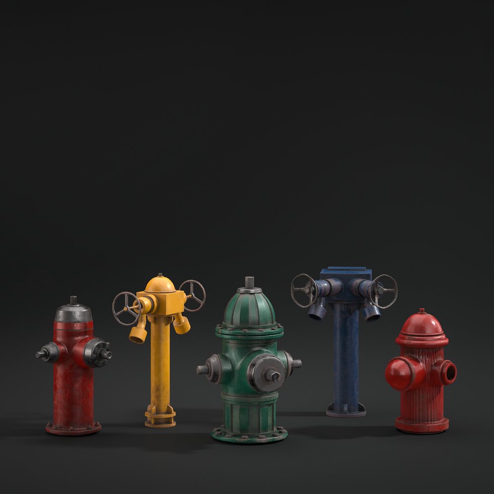 Fire Hydrants 3D 모델 