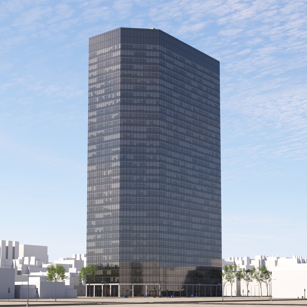 Modern Urban Skyscraper Facade Modello 3D
