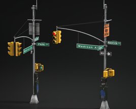 Urban Traffic Lights and Street Signs 3D model