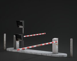 Railway Barrier 02 Modello 3D