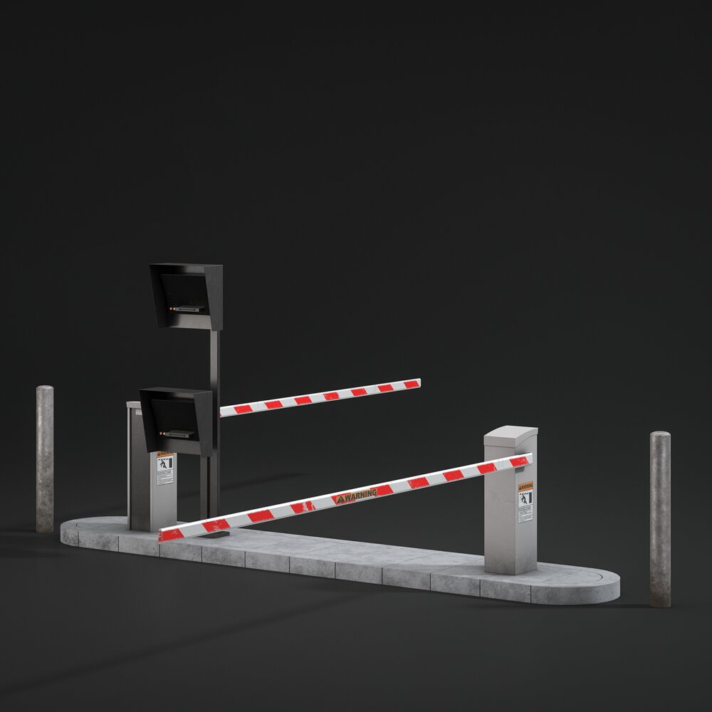 Railway Barrier 02 Modello 3D