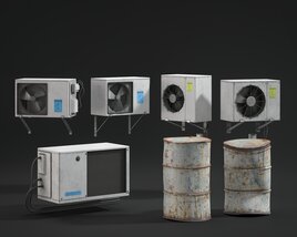 Industrial Cooling Units and Drums Modello 3D