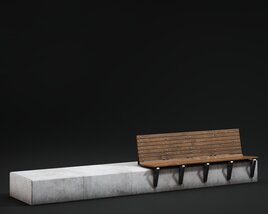 Modern Wall-Mounted Bench 3D-Modell