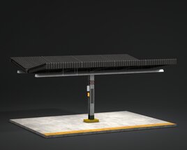 Modern Solar Panel Bench 3D-Modell