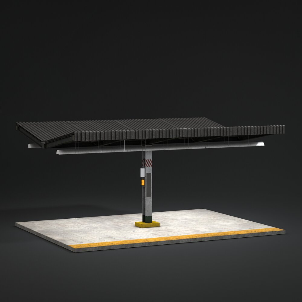 Modern Solar Panel Bench Modello 3D