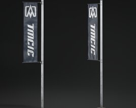 Promotional Flag Banners 3D модель