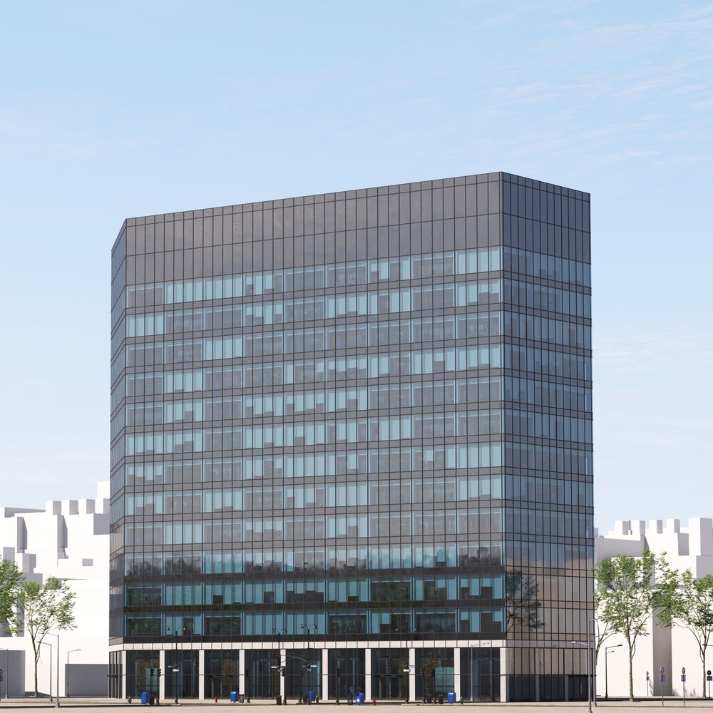 Modern City Office Building Modèle 3D