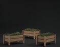 Wooden Planter Boxes Modello 3D