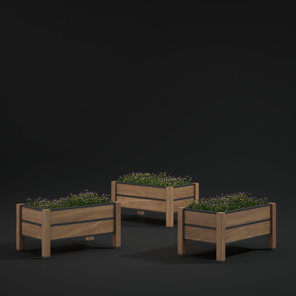 Wooden Planter Boxes Modelo 3d