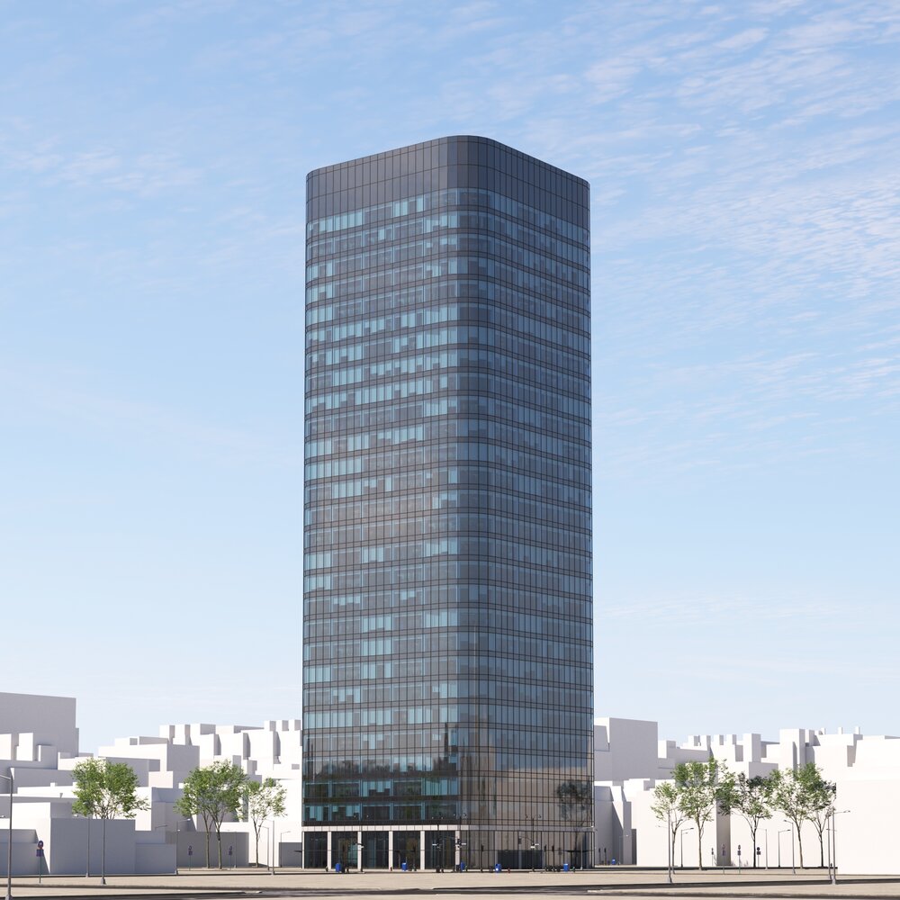 Modern City High-Rise Building Modelo 3d