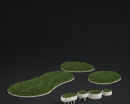 Modern Lawn Platforms Modèle 3D