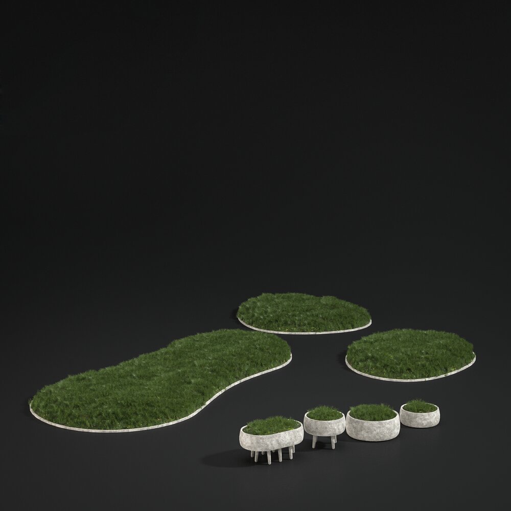 Modern Lawn Platforms Modelo 3d