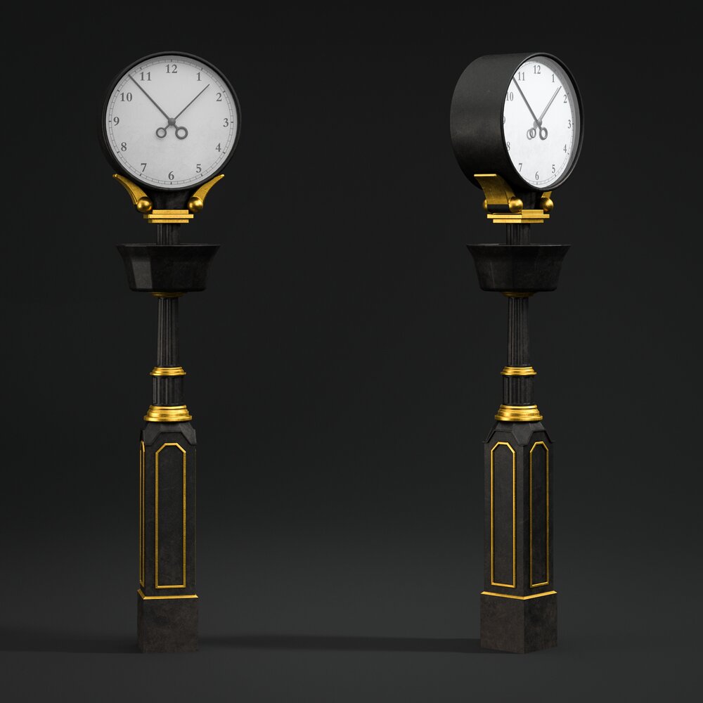 Street Clock 04 3D-Modell