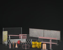Road Barriers and Safety Equipment. Modèle 3D