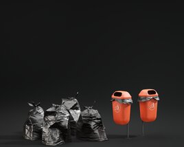 Trash Cans 04 3D 모델 
