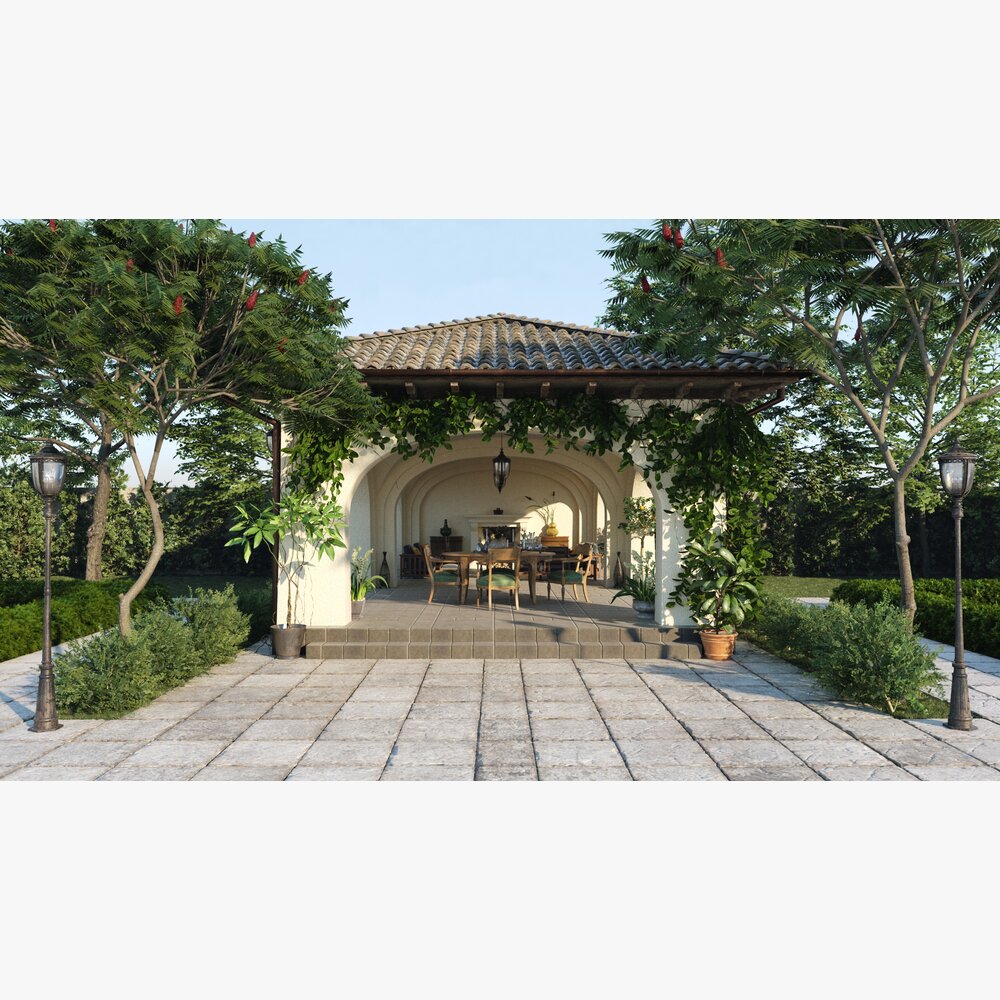 Tranquil Garden Pavilion 3d model