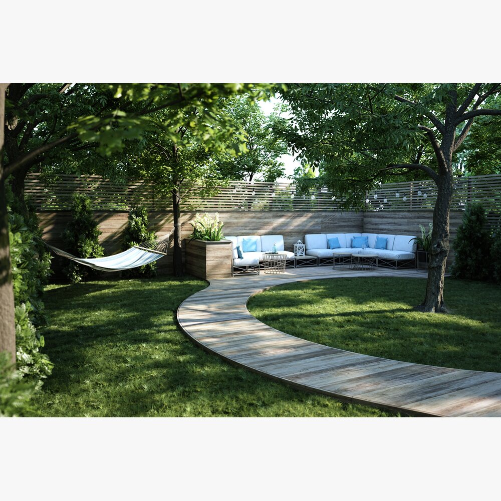 Tranquil Garden Pathway 3D модель