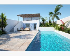 Sunny Poolside Retreat 3D模型
