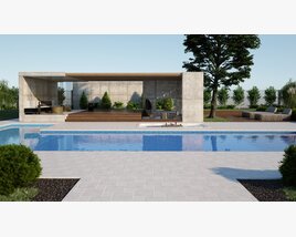 Modern Poolside Pavilion 3D модель