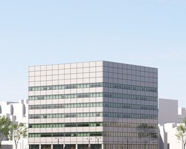 ContemporaryOffice Building Facade Modello 3D