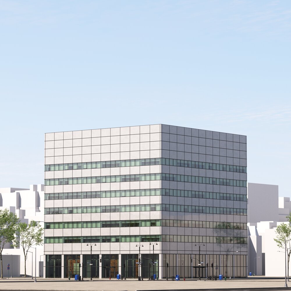 ContemporaryOffice Building Facade Modèle 3D