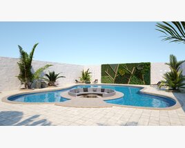 Backyard Pool Oasis Modelo 3d