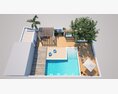 Serene Poolside Retreat 3d model