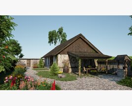 Charming Countryside Cottage Modèle 3D