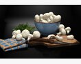 Bowl of Fresh Mushrooms 3D-Modell