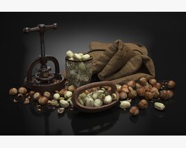 Vintage Nutcracker and Assorted Nuts 3D model