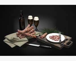 Beer and Sausage 3D model