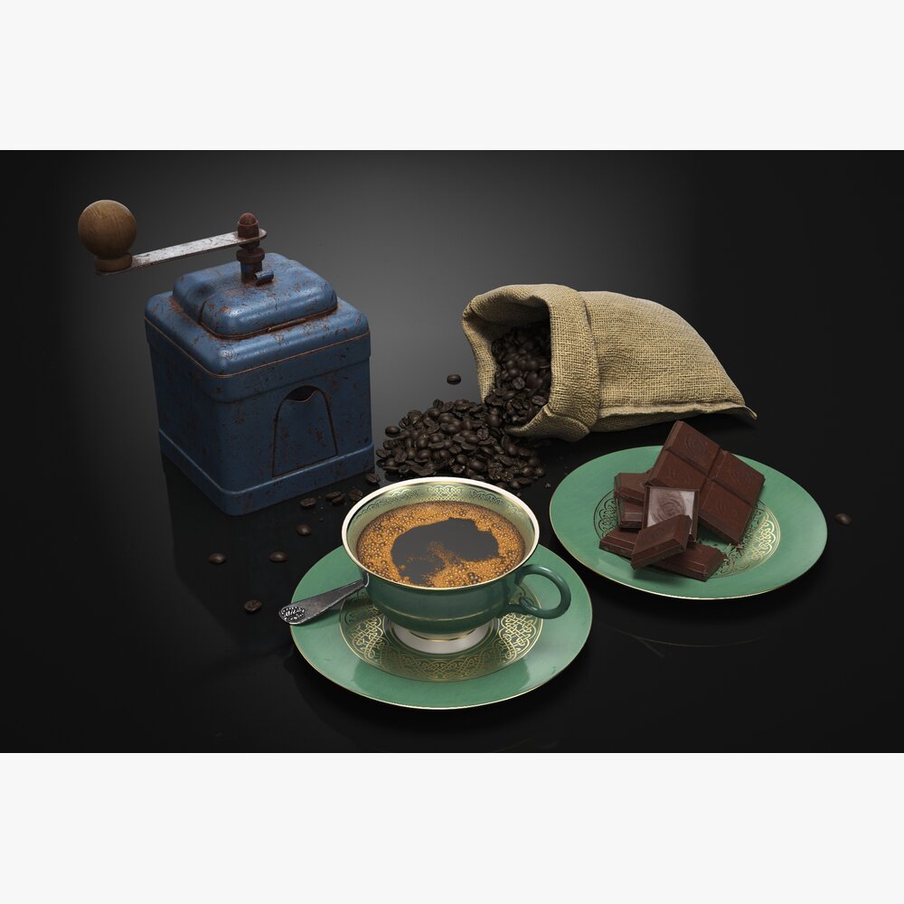 Coffee and Chocolate 3D 모델 