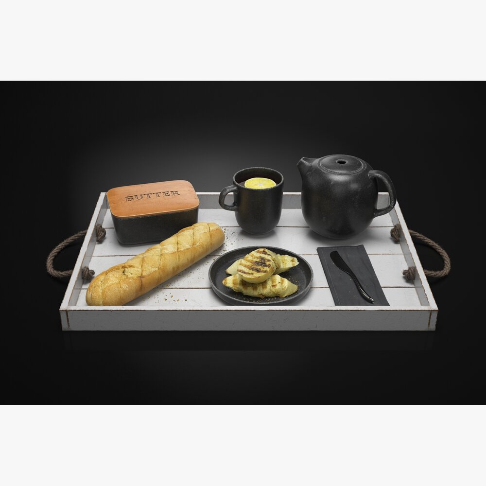 Breakfast Tray Set 3D 모델 
