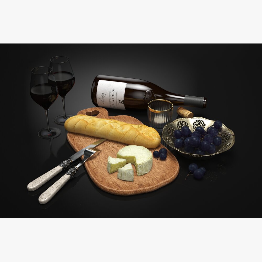 Wine and Cheese 3Dモデル
